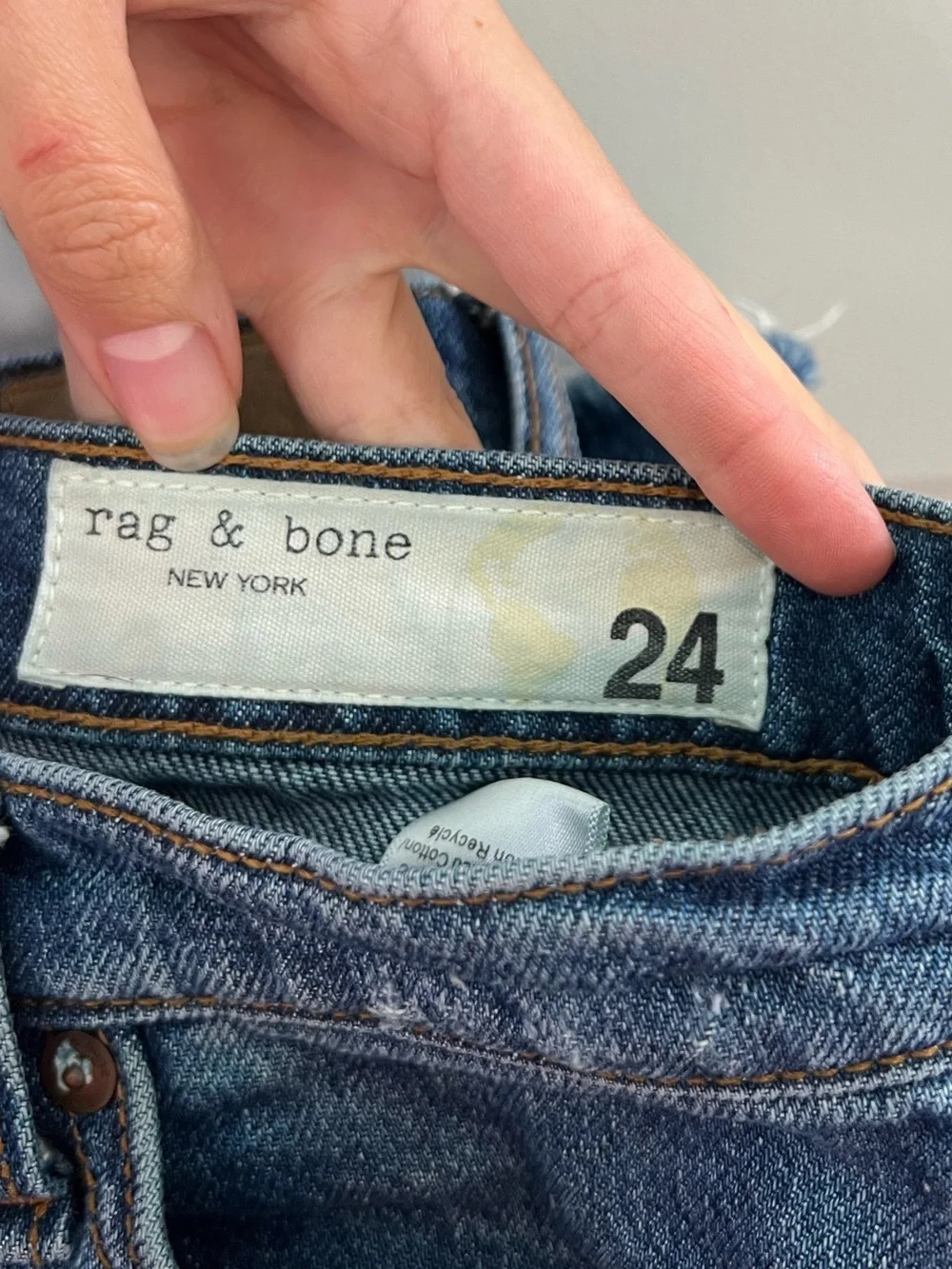 Rag & Bone Alex High Rise Straight Jean Ash Blue Size 24